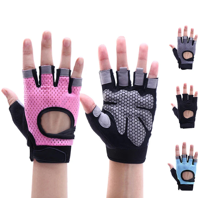 Coolfit Breathable Fitness Gloves Weight Lifting For Heavy Exercise Sport Gym Gloves Women Body Building Non-Slip Half Finger