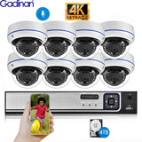 Gadinan HD 4K 8MP Poe Camera Security System 8CH 4CH CCTV NVR Kit Video Surveillance System  Night Vision Set Outdoor Waterproof