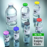 Ks-Tek Sterile Empty Vials with Self Healing Injection Port,with Flip Off Aluminum Cap,Sterile Package