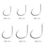 KATYUSHA 50Pcs Jigging Fishing Hooks Size 1/0-2/0-3/0-4/0-5/0# Slow Pitch Flat Fishhooks High Carbon Steel Single Hooks Barbed