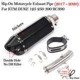 Slip on 51mm Motorcycle Exhaust System Muffler Escape Modified Middle Link Pipe For KTM DUKE 125 250 390 RC390 2017 18 2019 2020