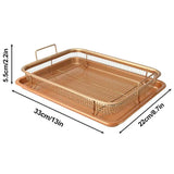 Copper Baking Tray Oil Frying Baking Pan Non-stick Chips Basket Baking Dish Grill Mesh Barbecue Tools Cookware For Kitchen