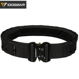 IDOGEAR Tactical 2 Inch Combat Belt  Quick Release Buckle MOLLE  Hunting Outdoor Sports Mens Belt Durable Two-in-One 3414