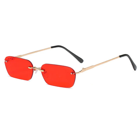 Small Rectangle Rimless Sunglasses Women Square Vintage Sun Glasses Brand Designer Men Retro 90s Trendy Gradient Glass