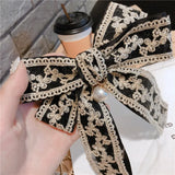 Korean Fabric Big Bow Spring Clip Lady Lace Embroidery Hair Clip Hairgrip Holiday Gifts Women Hair Pins Wedding Hair Accessories