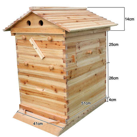 Automatic Wooden Bee Hive House with 7 Nest  Wooden Bees Box Beekeeping Equipment Beekeeper Tool for Bee Hive Supply 66*43*26cm