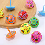 10Pcs Kids Mini Colored Cartoon Pine Cones Wooden Gyro Toys Children Adult Relief Stress Desktop Spinning Top Educational Game