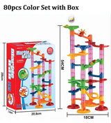 DIY Construction Marble Run Race Track Building Blocks Kids 3D Maze Ball Roll Toys Children Christmas Gift 45/93/113/142pcs Set