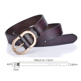 VATLTY Official Authentic Woman Leather Belt Golden Alloy Buckle Natural Cowhide Ladies Jeans Belt Trousers Belt Female ZK105