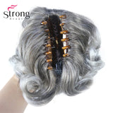 StrongBeauty Silver Short Natural Wave Ponytail Hair Extension With Claw Clip In Hairpiece COLOUR CHOICES