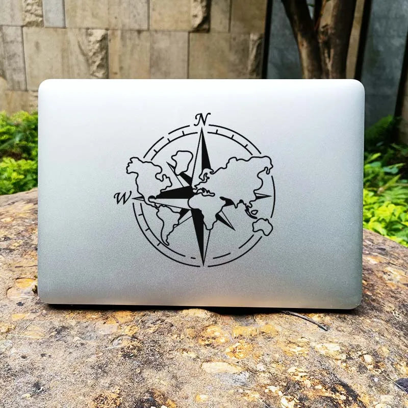 World Map Compass Laptop Decal for Macbook Pro 14 Retina Air 11 13 15.6 Inch Mac Notebook Case Skin Viny Tablet PC Cover Sticker