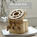 Robotime 123pcs Creative DIY 3D Treasure Box Wooden Puzzle Game Assembly Toy Gift for Children Teens Adult Building Block LK502