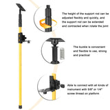 Telescopic Pole for Line Leveler Aluminum Alloy Adjustable Lift Extend Bracket Holder Stand Support for 1/4''& 5/8'' Laser Level