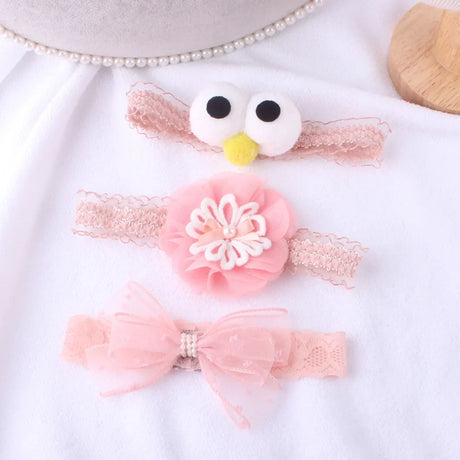 3pcs/lot Newborn Headwear Baby Girl Flower Headbands Lace Hair Bands Party Headband Turban Infant Newborn Hair Accessories