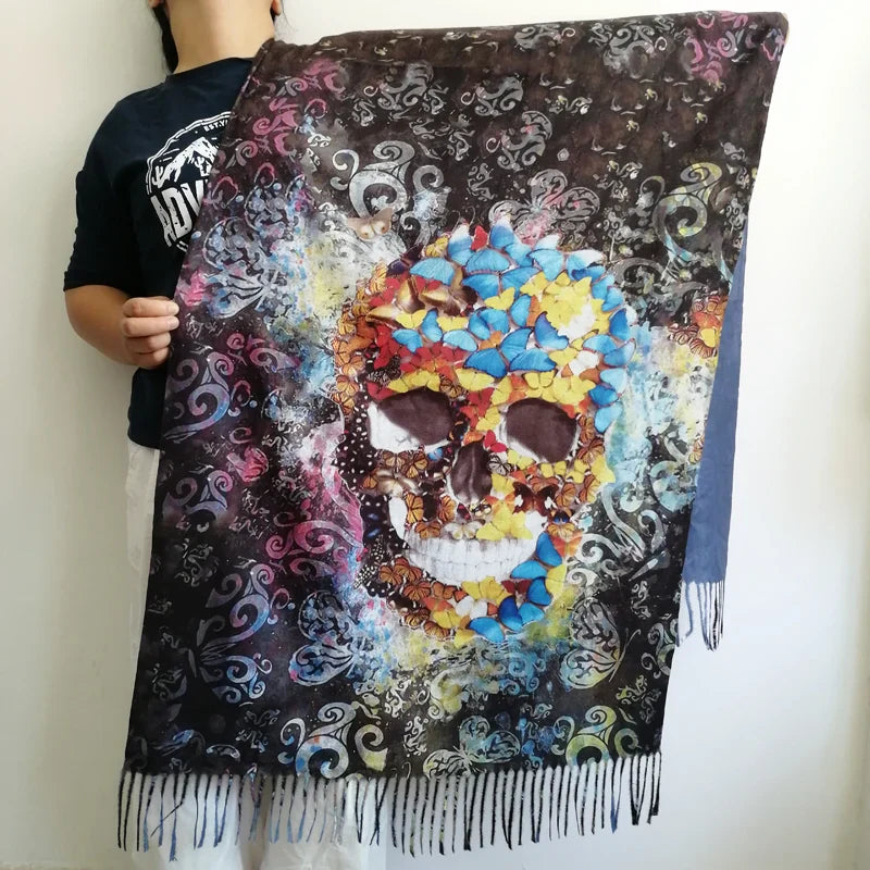 New Cashmere Scarf Women Digital Printing Pashmina Shawl Wraps Gustav Klimt Oil Painting Der Kuss Bandana Femme Foulard Tassels