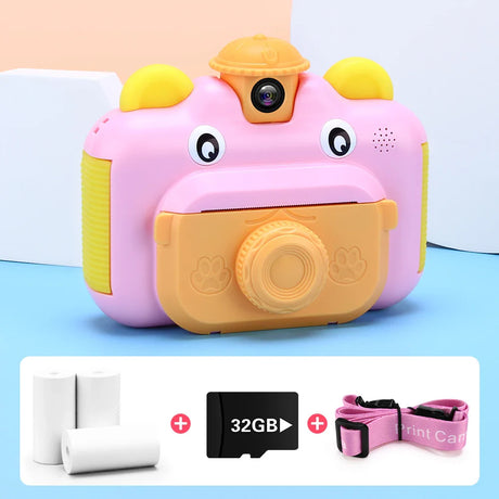 Kids Camera Instant Print Camera for Children 1080P HD Video Photo Camera Toys with 32GB Card