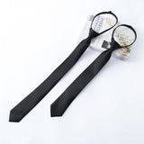 Zipper Necktie For Men Women Tie for Boys Girls Suits 5cm SolidTies Slim Girls Neck tiie Gravatas Rubber Pre-tied Tie