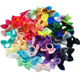 80PCS Baby Girls Hair Ties 2Inch Grosgrain Ribbon Mini Hair Bows Elastic Rubber Hair Bands Ponytail Holders Accessories for Gilr