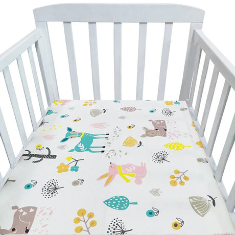 Ins Cotton Baby Toddler Fitted Crib Sheets Collection Crib Bedding Set for Children Mattress Cover Protector 9 Specifications