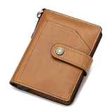 KAVIS New Style Casual Credit Card Holder RFID Aluminum Box Men Genuine Leather Wallet Hasp Smart Bussiness ID Card Case Vintage