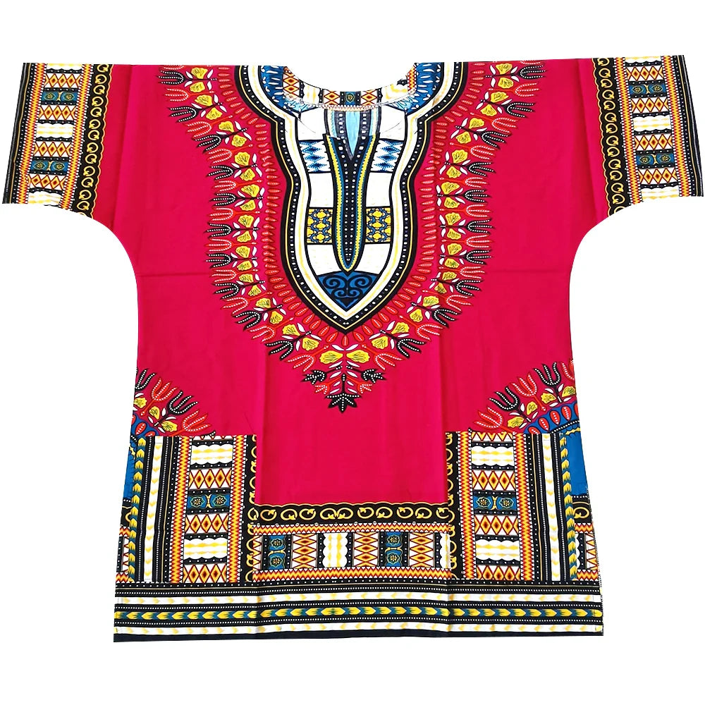 New fashion design African traditional printed 100% cotton Dashiki T-shirts for unisex