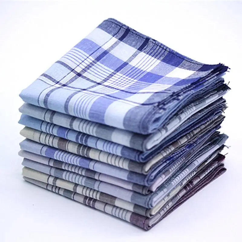 5Pcs Multicolor Plaid Stripe Men Pocket Squares Business Chest Towel Pocket Hanky Handkerchiefs Hankies Scarves 100% Cotton