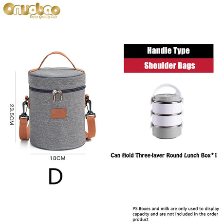 Thermal Lunch Bag for Men&Women Gray Oxford Cloth Aluminum Foil Insulation Shoulder Bag Waterproof Picnic cooler Bag