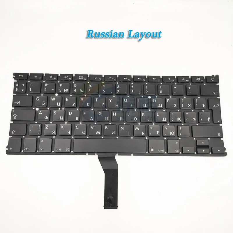 Laptop Replacment US UK AR FR GE IT SP TUR RU Keyboard For Macbook Air 13.3" A1369 A1466 Keyboard 2010-2017 Year