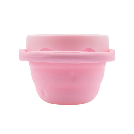 BPA Free Kids Silicone Food Storage Foldable Box Solid Color Baby Snack Cup Portable Children Snacks Container with Lid Kids Cup