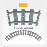 200PCS DIY City Train Rail Straight & Curved &Soft Track Set Building Blocks Compatible All Railway Electric Train Acces