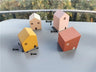 Kids Wooden Toys Pastel Nordic Buiding Blocks Stacking Crochet House  Animals Rainbow Forest Trees