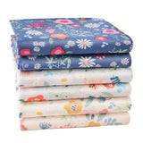 1 Set Women Printed Handkerchief Cotton Scarf For Female Fresh Cartoon Pocket Hankie Coloful Hankerchiefs For Party Gift Wedding