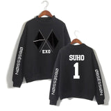 KPOP EXO NEW ALBUM Sixth Album OBSESSION WE ARE ONE EXO Print Women/Men High Collar Sweatshirt Casual Turtlenecks Clothes