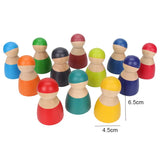 Wooden Rainbow Block Wood Stacking Toys Grimms Rainbow Building Blocks Balls Montessori Eductaional Toy Kids Rainbow Stacker