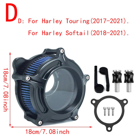 RSD Turbine Clarion Air Cleaner Matte Black Intake Filter For Harley Sportster Iron Softail FXSTF Touring FLHRC FLHTC Dyna FXDC