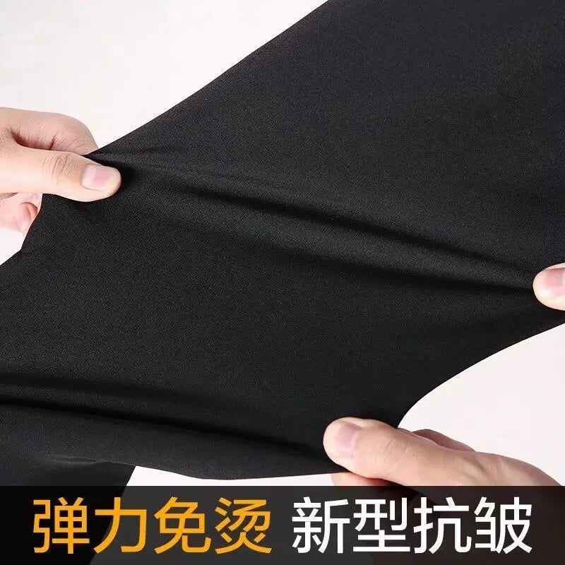 Stretch Suit Trousers for Men Office Pants Non-Ironing Slim Fit Bridegroom Suits Wedding Business Black Suit Pants Men