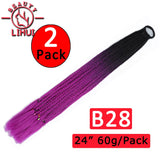 24Inch Synthetic Pontail Tail Hair Ombre Braiding Hair Jumbo Braid Same Color Crochet Hook Braids Hair Extension 2Packs