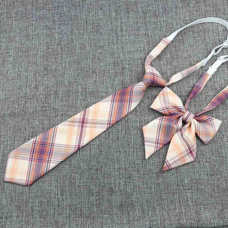 Hand-Made Necktie Bowtie Set High Quality Boy Girl School Suit Shirts Student Butterfly Striped Plaid 100%Cotton Accessory Trend