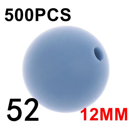 Fkisbox 500pcs 12mm Silicone Round Loose Beads Baby Teether BPA Free Pacifier Chain Accessories Tooth Nurse Chewable Gift DIY