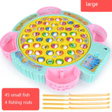 New Kids Fishing Toys Electric Rotating Fishing Play Game Musical Fish Plate Set Magnetic Outdoor Sports Toys for Children Gifts