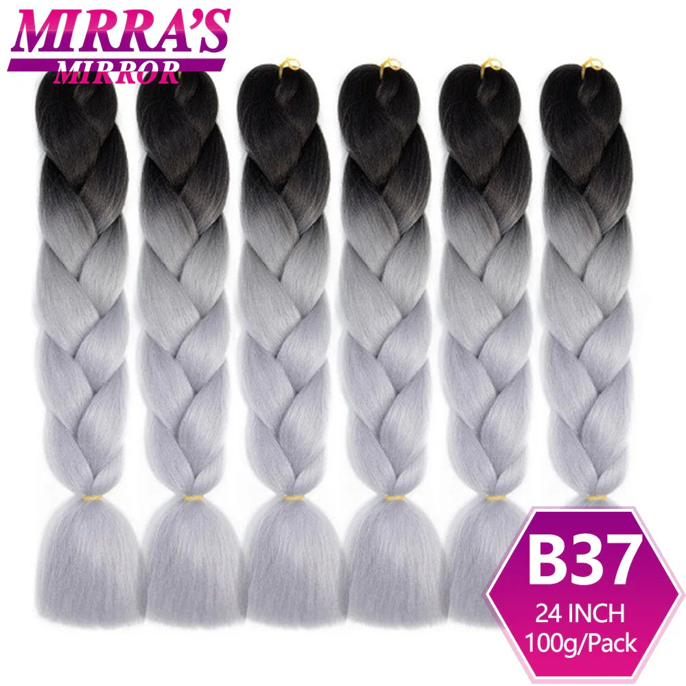 6 Bundles Jumbo Braiding Hair Extensions 24 Inch Synthetic Hair Braids for DIY Box Twist Crochet Hair Wholesale Drop Shipping