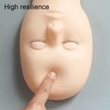 Mannequin Head for Eyelashes Handmade Practice Silicone Lash Mannequin Head Lashes Extension Practicing Dummy Training Mannequin