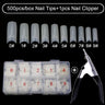 500Pcs/Box False Nails Tips Manicure Kit Nail File Lime 100/180 Buffer Block Cutter Scissors Cleaning Nail Brush Nail Art Tools