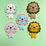 5pcs Silicone Teether Lion Cartoon Animal BPA Free Rodents Teething Necklace Food Grade Infant Chewable Toys Baby Teether