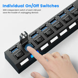 USB Hub 3.0 USB 3 0 Hub Multi USB Splitter 3 Hab Use Power Adapter Multiple Expander 2.0 Hub With Switch For Laptop Accessoriess