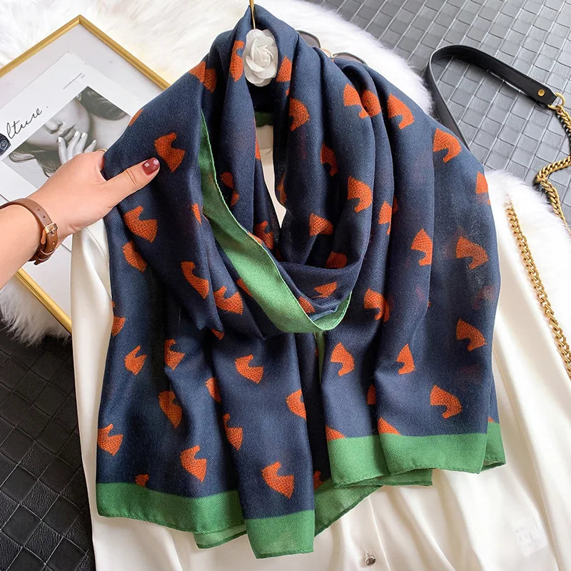 2023 New Plaid Cotton Pashmina Shawl Lady Wrap Warm Winter Scarves Autumn Design Print Female Foulard Beach Stoles Luxury Scarf