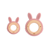 Bite Bites 2pcs/1set Baby Teeth Silicone Cartoon Rabbit Beech Ring Teeth DIY Teething Toys For Teeth Baby Oral Care Accessories