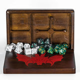 2 in 1 Rectangle Wooden Dice Case & Dice Tray, Dice Holder for Dice Box Set, D&D, RPG, Tabletop Games