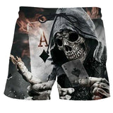 Hot Sale Skull Horror 3D Printe Beach Short Men's Shorts Anime Pants Quick-drying Street Clothing Black Short Casual short homme