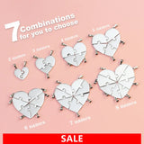 Personalized 5 Stars Reviews stainless steel Heart Shape Splicing Pendant Necklace Custom  Family Best Gifts